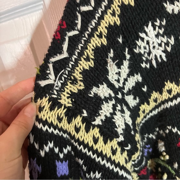 Heirloom Collectibles Vintage Pullover Sweater Christmas Snowflake And Floral L - Picture 13 of 13
